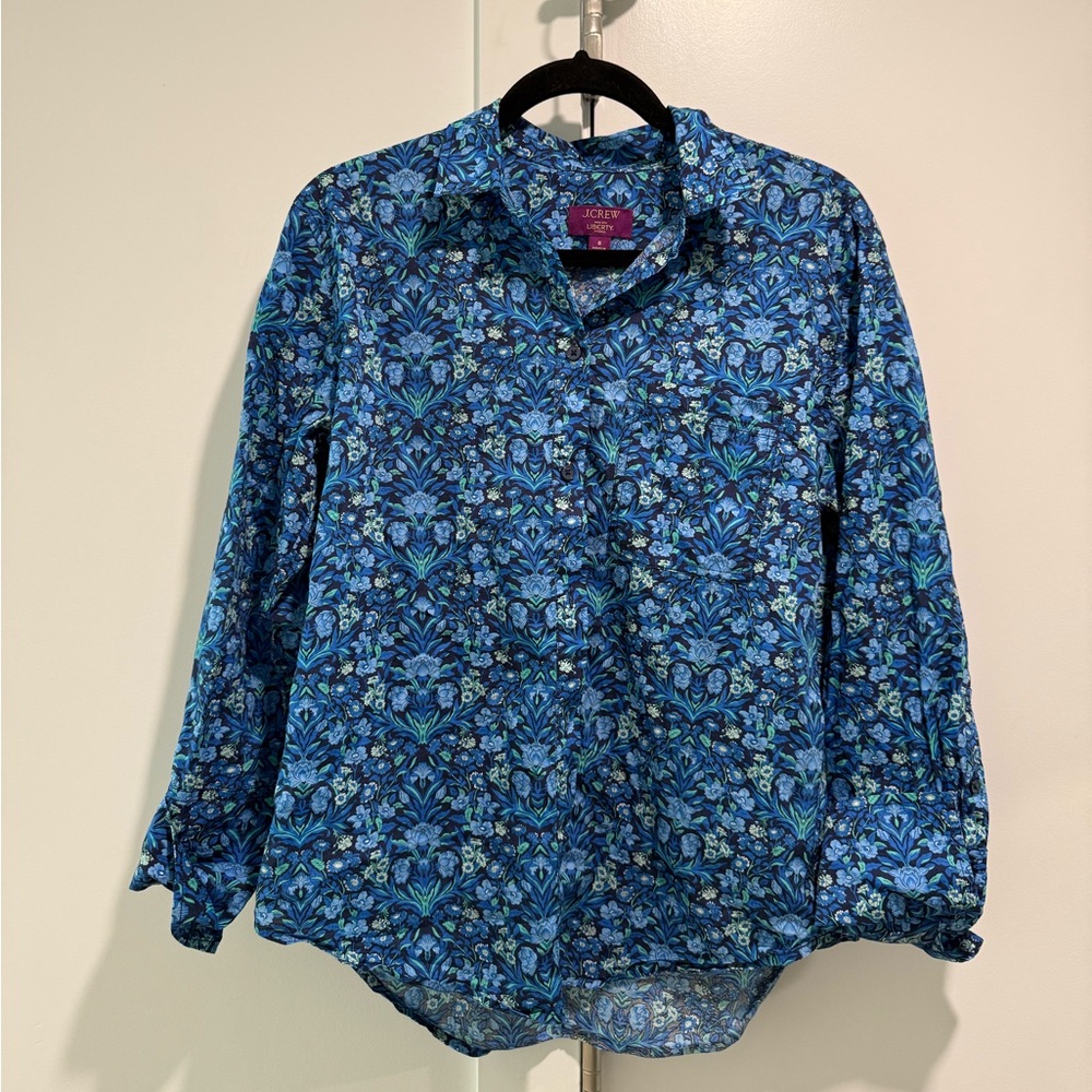 J. Crew Liberty Button Down Shirt Floral, Size 8